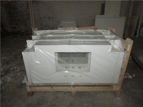 pure white quartz vanity top