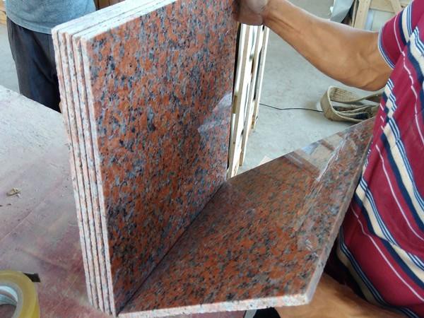 red granite floor tiles