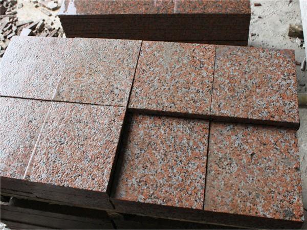 red granite floor tiles flamed