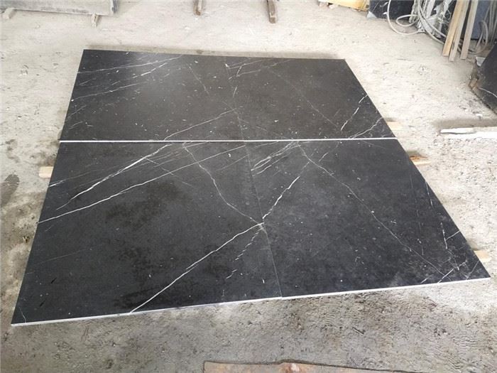 black white marble floor tiles  leather surface