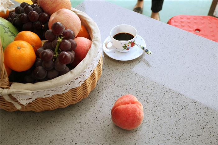 light grey quartz countertops polished