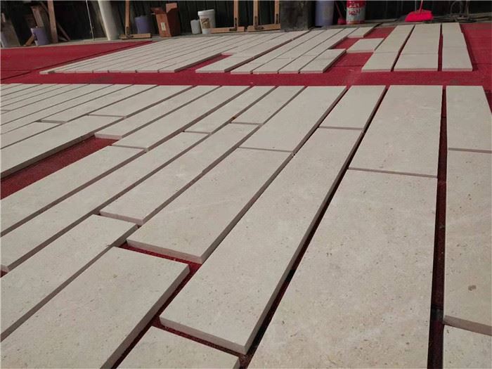 Light cappuccino marble tiles indoor