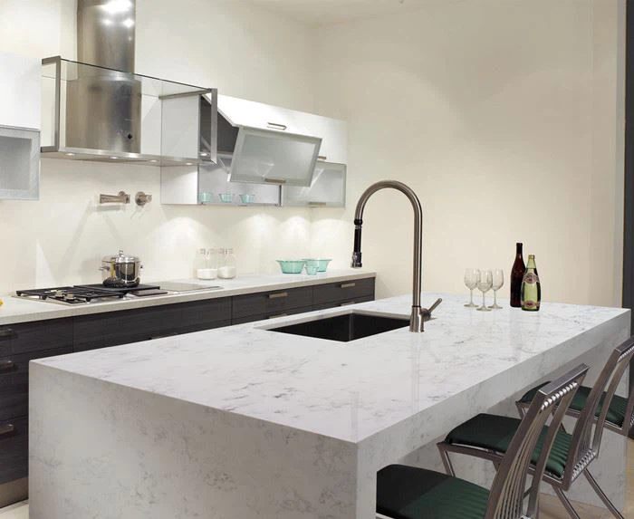 white lace quartz countertop for kitchen