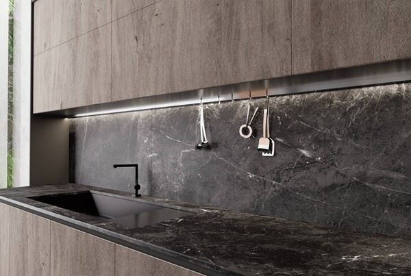 Dark Grey Sintered Stone Kitchen Countertops