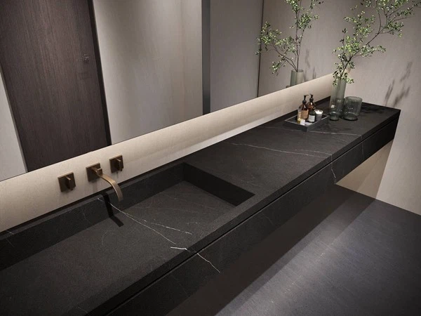 Lightning Black Sintered Stone Vanity top