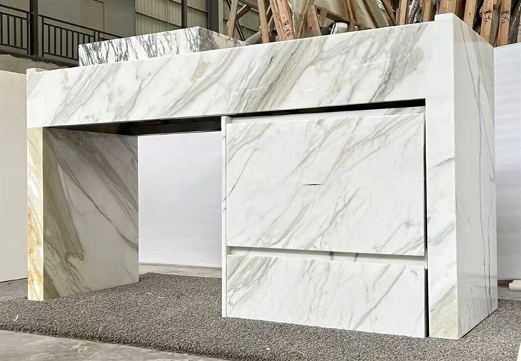Calacatta Gold Marble Wash Basin with Cabinet