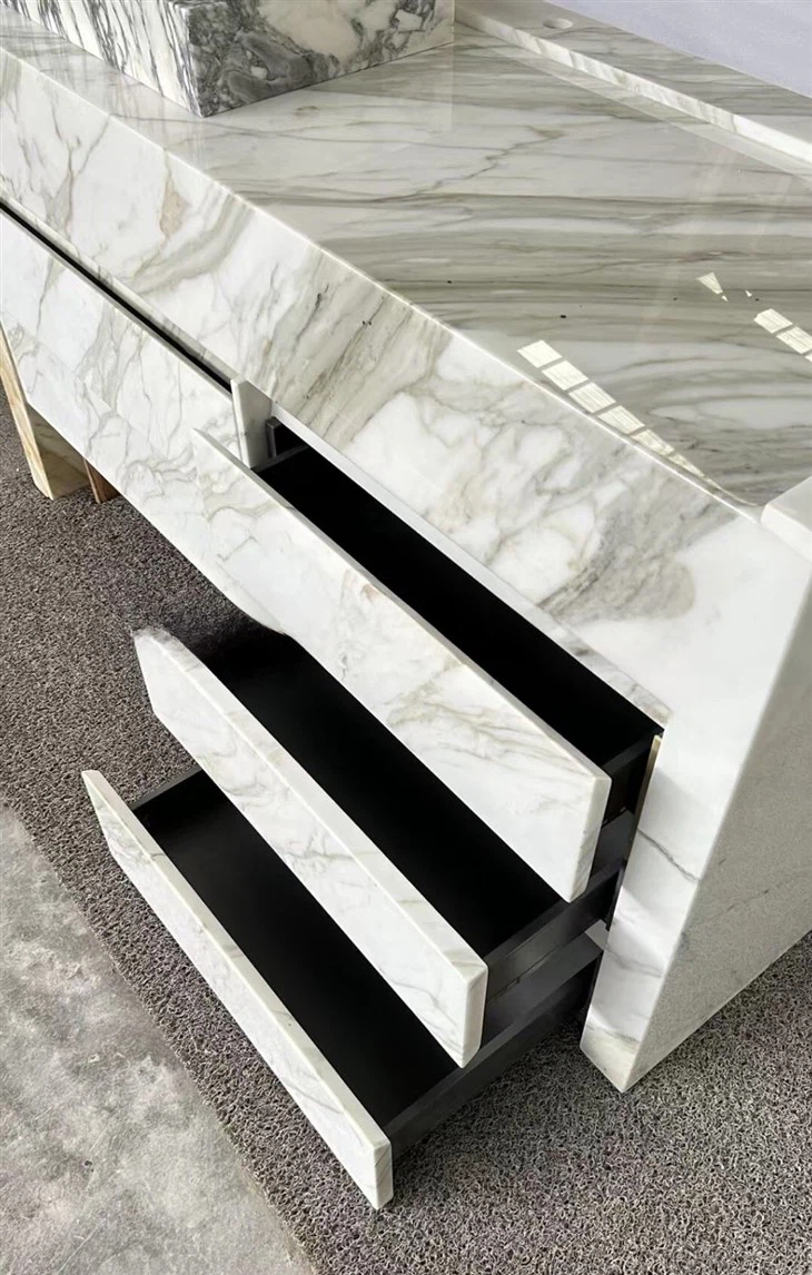 Calacatta Gold  Wash Basin with Cabinet