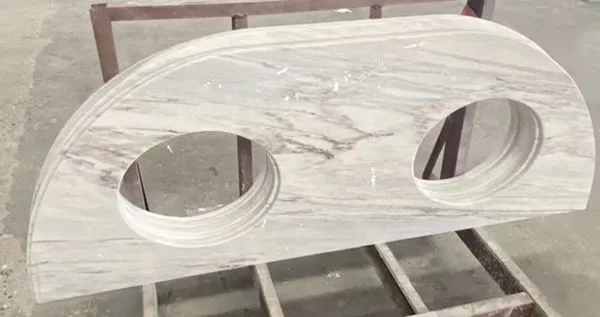 Blan Marble twalèt vanite